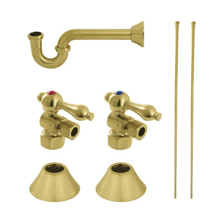 Kingston Brass CC43107LKB30 Plumbing Sink Trim Kit with P-Trap, Brushed Brass CC43107LKB30